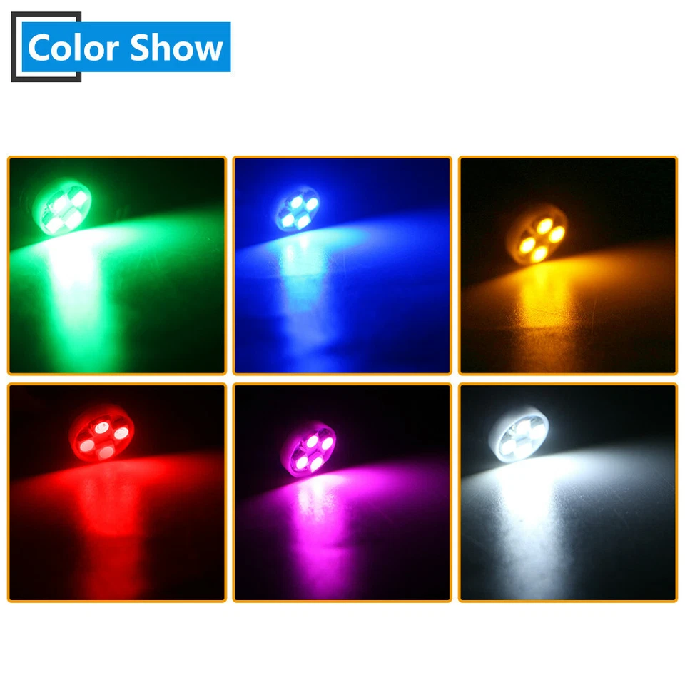 10x Green T10 W5W 168 194 4-SMD LED Dash Instrument Cluster Gauge Light Bulb - Image 3 of 4