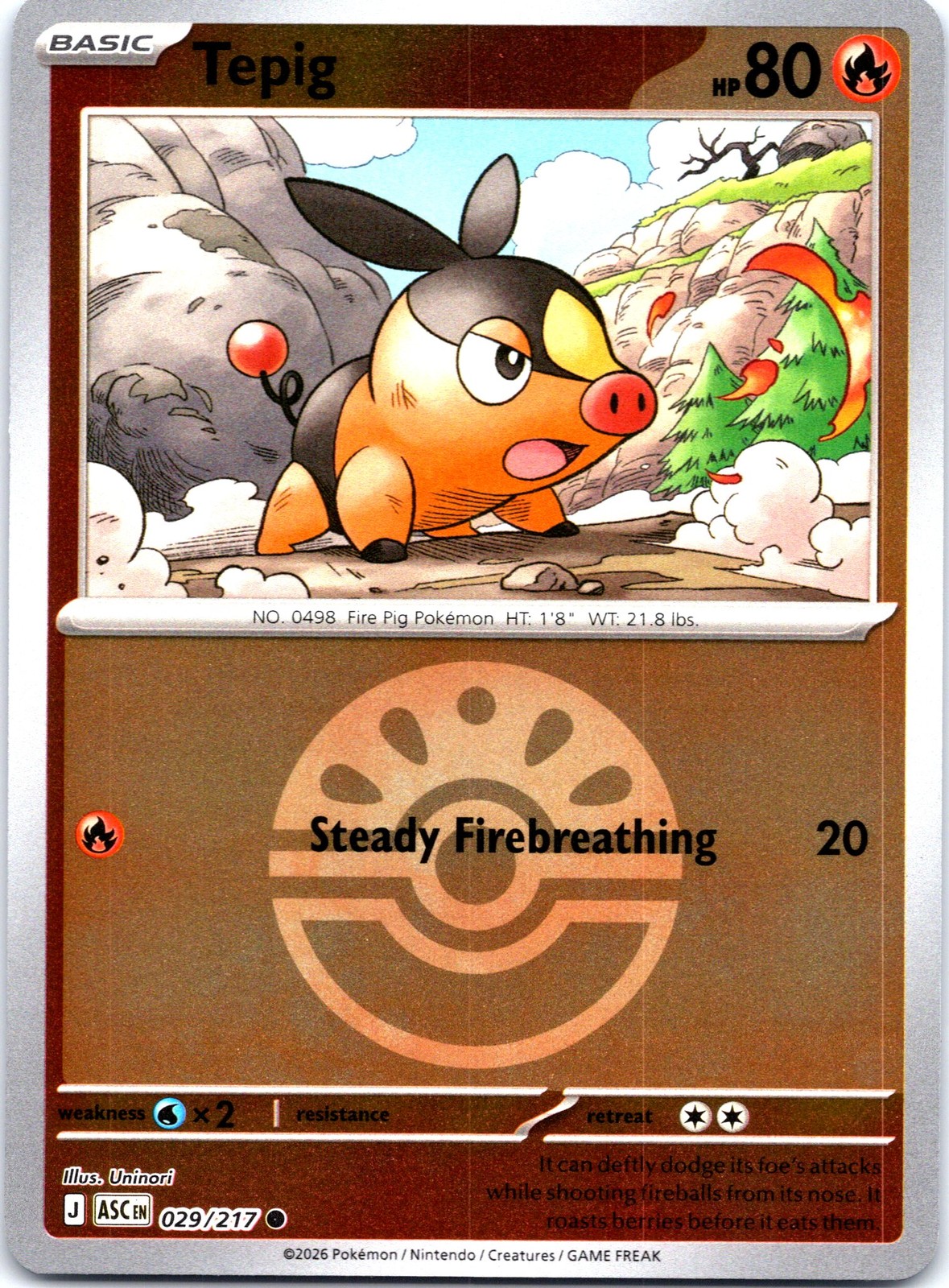 Tepig Common ME: Ascended Heroes 029/217 NM