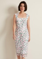 Women's Phase Eight Diana Floral Lace Midi Dress Size UK 24 RRP £149