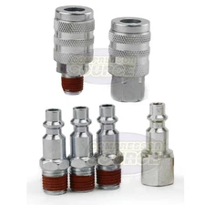 Air Compressor Quick Connect Coupler and Plug 6 Piece Fitting Set