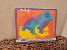 VTG 1996 Happy Lagoon Bath Shape Puzzle Frog Bath Toy Sealed New In Package