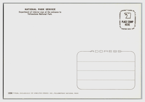 Postcard WY Wyoming Yellowstone National Park Entrance Sign Continental c1970s - Picture 2 of 2