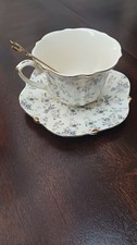 Country Roses Bone China Tea Cup and Saucer Set, 3 Pieces, Vintage Style