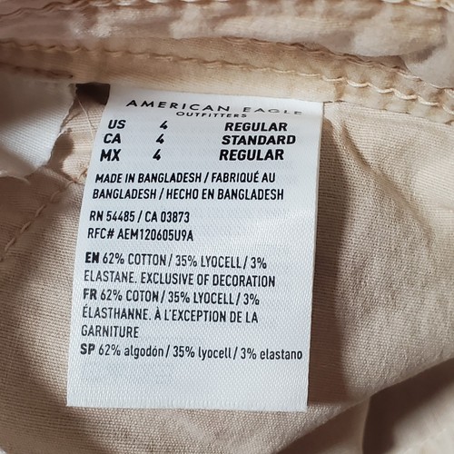 American Eagle Pants Women Beige Regular Fit Flare Cargo Stretch Cotton NWT Sz 4 - Picture 7 of 7