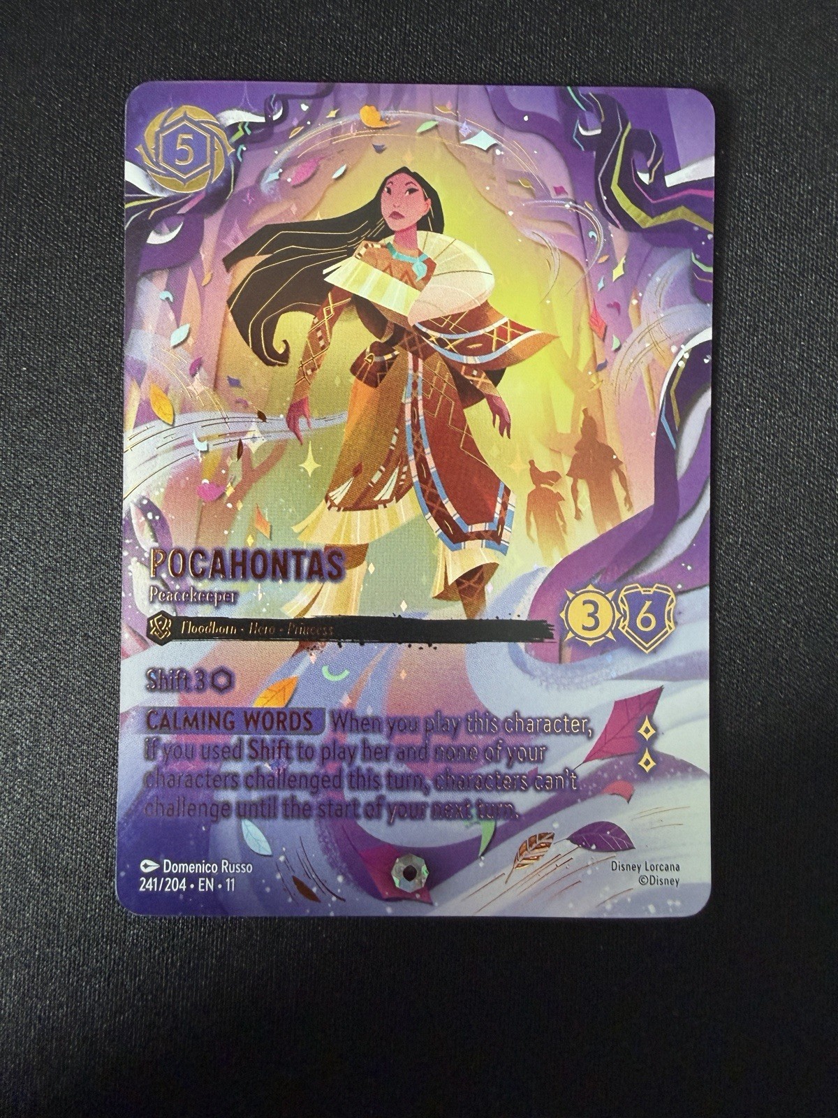 Disney Lorcana Pocahontas Peacekeeper 241/204 Winterspell Iconic
