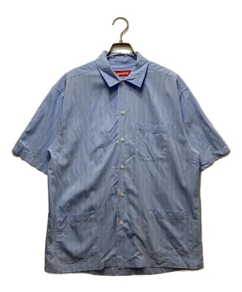 Supreme Short Sleeve Striped Casual Button-Down Shirts for Men for