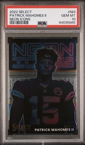 2022 Panini Select Neon Icons Patrick Mahomes II #NI-3 PSA 10 Chiefs