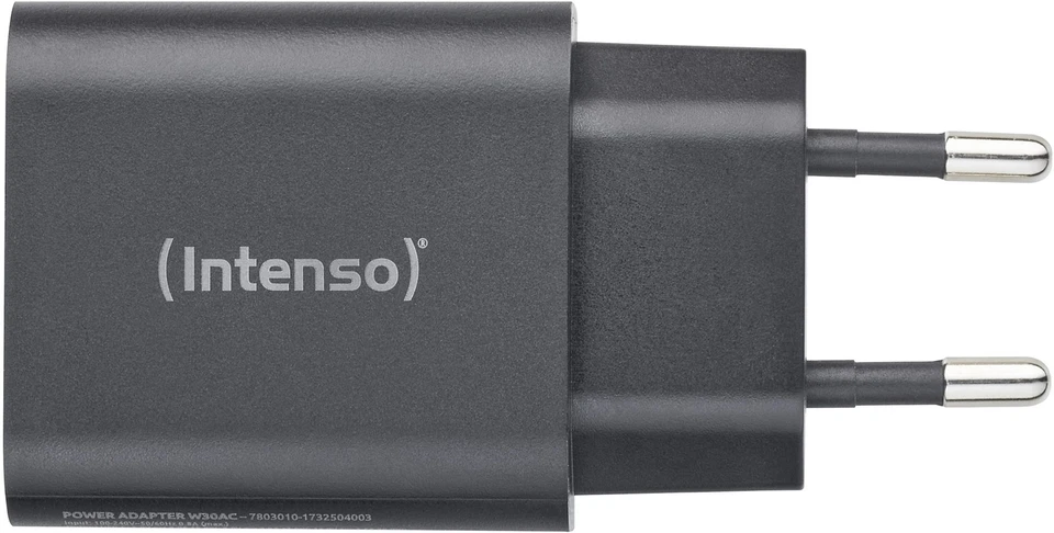 Intenso Ladegerät Power Adapter 30 Watt W30AC USB-A + USB-C für 2 Geräte schwarz - Bild 4 von 4