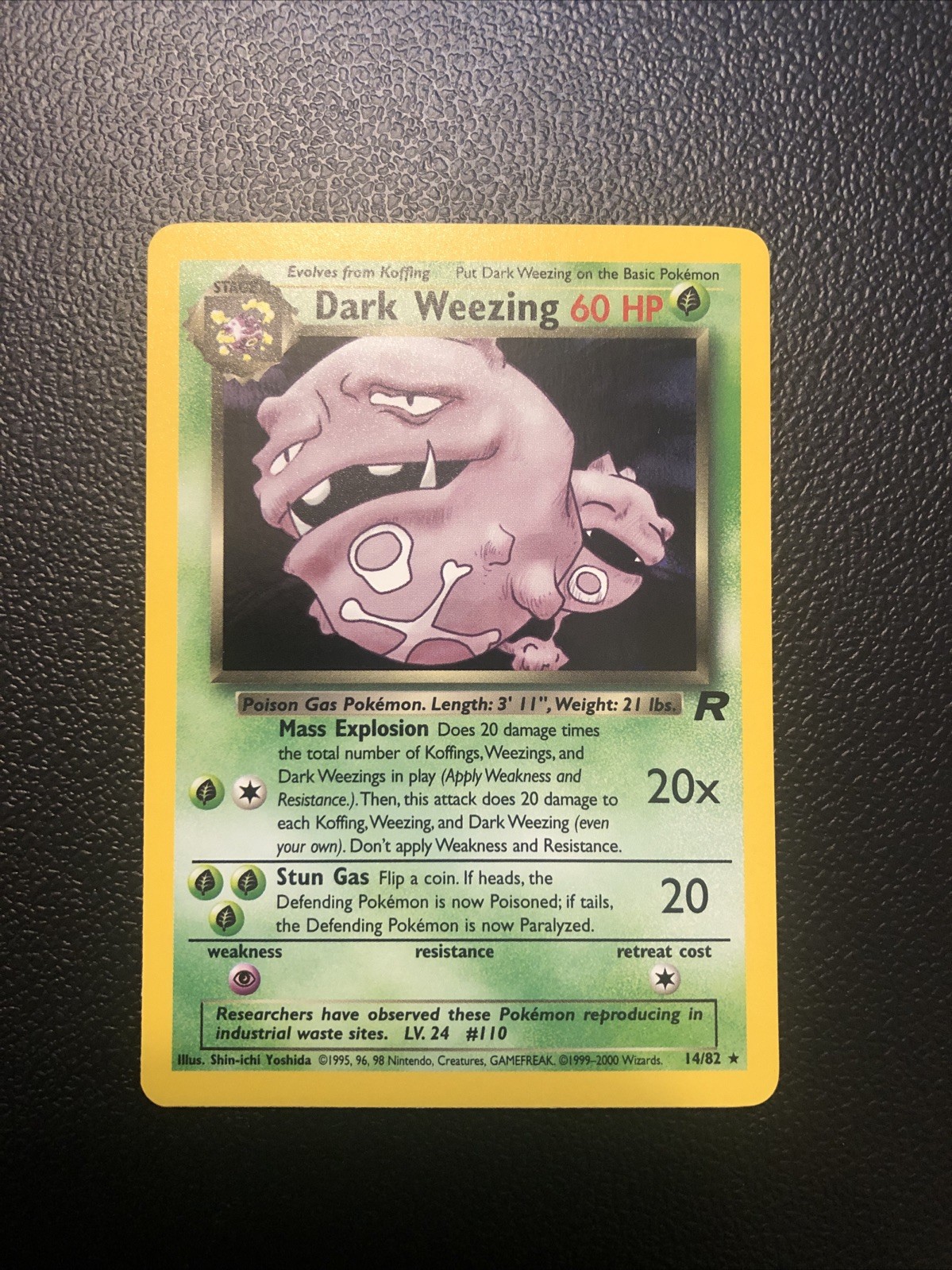 Dark Weezing 14/82 Team Rocket Holo Rare Swirl Pokémon TCG Mint/NM Wotc