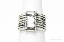 Vintage Designer Paz PZ Israel Sterling Silver Band Ring - Size 7.75