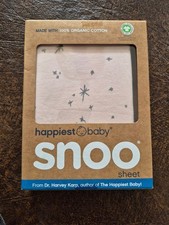 Happiest Baby SNOO Smart Sleeper Fitter Sheet 100 Organic Cotton Pink w/stars