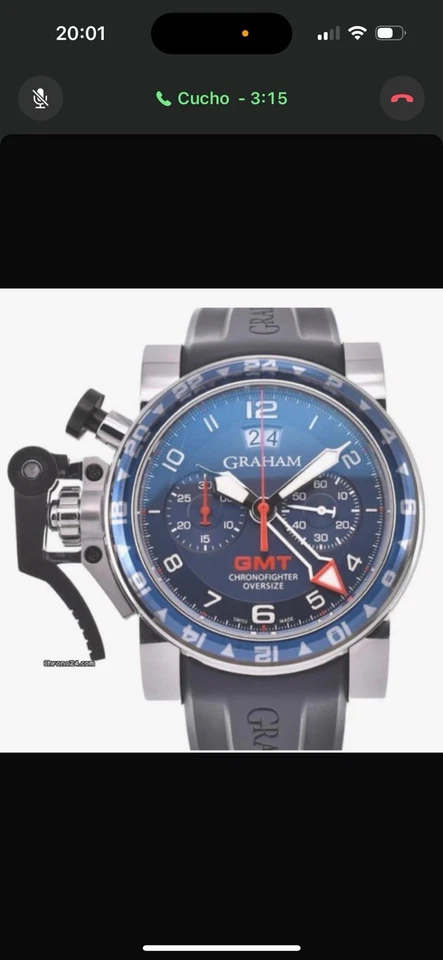 Graham Chronofighter tamanho grande GMT 47mm automático 2OVGS.B26A.C89S  - Imagem 2 de 4