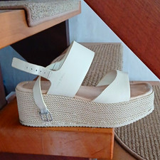 Marc OPolo Damen Plateau-Sandalen Leder weiß...