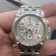 Concord Chronometre Impresario Watch Triple Dates Saphire Crystal Swiss Made