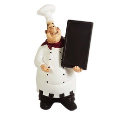 KiaoTime 98915HB Italian Chef Figurines 10 1/2" x 5 3/4" x 4 1/4", White