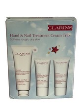 Clarins Hand & Nail Treatment Cream Trio 3 Pc Set 3.4 oz + 2 Travel 1 oz NEW NIB