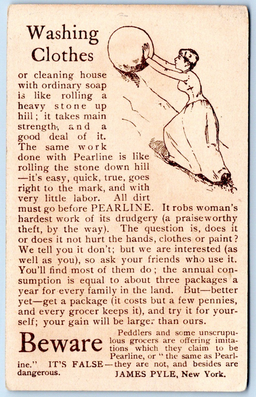 Victorian Trade Card James Pyles Pearline Soap Girl C223