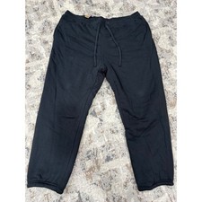 Eddie Bauer Mens XXL Black Faux Shearling Lined Jogger Sweatpants EB010625