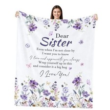 Sister Gift Blanket, Sisters Birthday Gifts from Sis, Best Sister Purple-sister