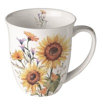 Tasse, Porzellantasse Sunflowers / Sonnenblumen 0,4L By Ambiente