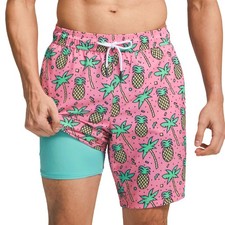 Mens Swim Trunks with Compression Liner 9 Inch Stretch Quick Dry Swim Shorts ...