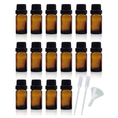 Small Glass Bottles with Orifice Reducer - 50 Pack