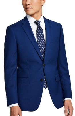 KENNETH COLE Suit Jacket Size 42S Blue Techni-Cole Slim Fit Stretch NWOT