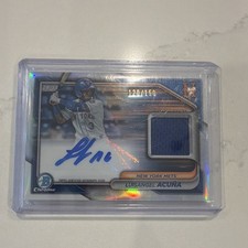 2024 Topps Bowman Chrome Luisangel Acuna Mets Rookie Auto Relic #BCAR-LA/150