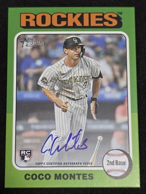 2024 Topps Heritage High Number Green Auto Autograph Coco Montes RC #ROA-CMON