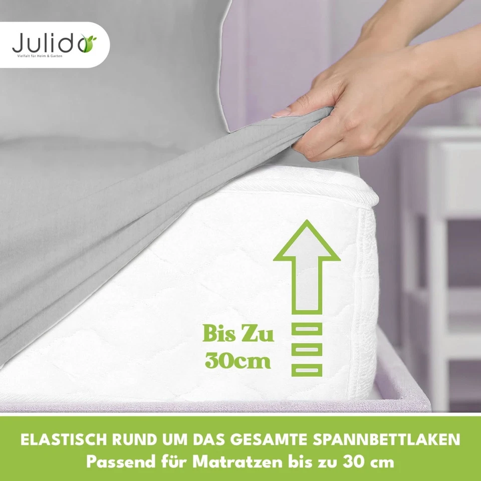 Bettlaken Betttuch Bettuch Spannbettlaken 100% Baumwolle 5 Größen 14 Farben - Bild 2 von 4