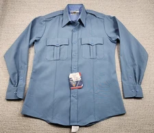 Flying Cross Shirt Mens 15.5 34/35 Blue Long Sleeve Uniform Police Workwear
