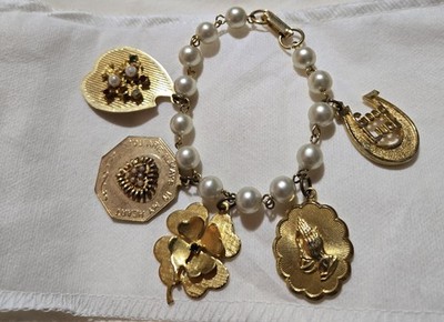 Vintage OBCO Gold Tone St. Patrick's Day Charms 7''