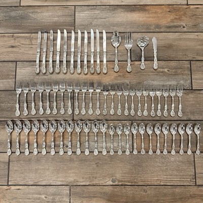 Tiffany 純銀　バターパットプレート（ワイルドローズ） FB Rogers French Rose Vintage 63 Piece Silverplate Flatware Set