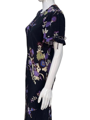 Isabel Marant Etoile Femmes Soie Imprimé Floral Noir Midi Maxi Robe TAILLE S - Photo 9 sur 14