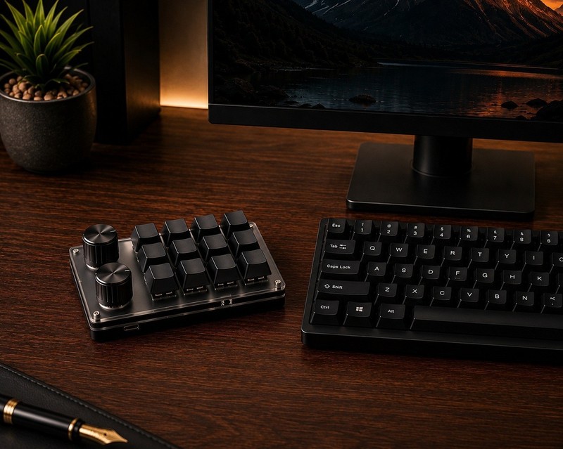 14 Input Macro Pad - Mechanical Keyboard USB Gaming & Productivity Controller