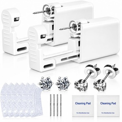 Anzero Ear Piercing Kit Disposable Ear Piercing Gun Kit with Sterile CZ Studs,