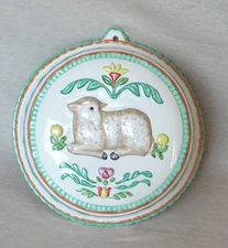 RARE "LAMB" CERAMIC JELLO MOLD WALL HANGING  GLORIA VANDERBILT 1990  EUC