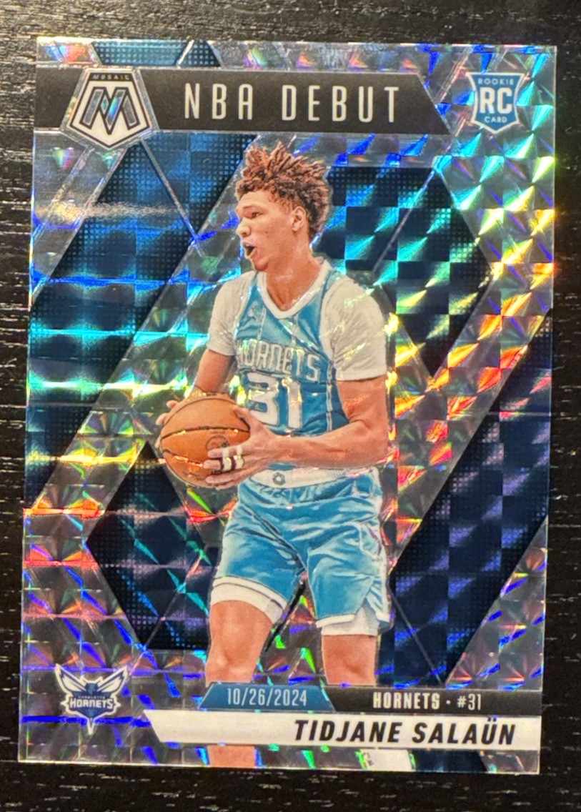 2024-25 Mosaic Basketball Tidjane Salaun Rookie Debut Silver Prizm Hornets