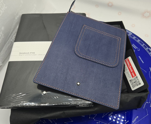 Montblanc 125135 Denim Notebook Pouch Pass & Partout full box set - 第 1/4 張圖片