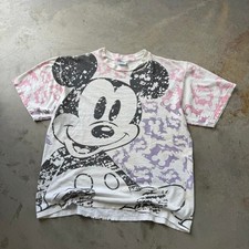 Vintage 90  s Mickey Mouse Disney Velva Sheen All Over AOP T-shirt Size Large