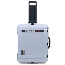 Silver  Black Pelican 1637 Air case With Foam. With wheels.