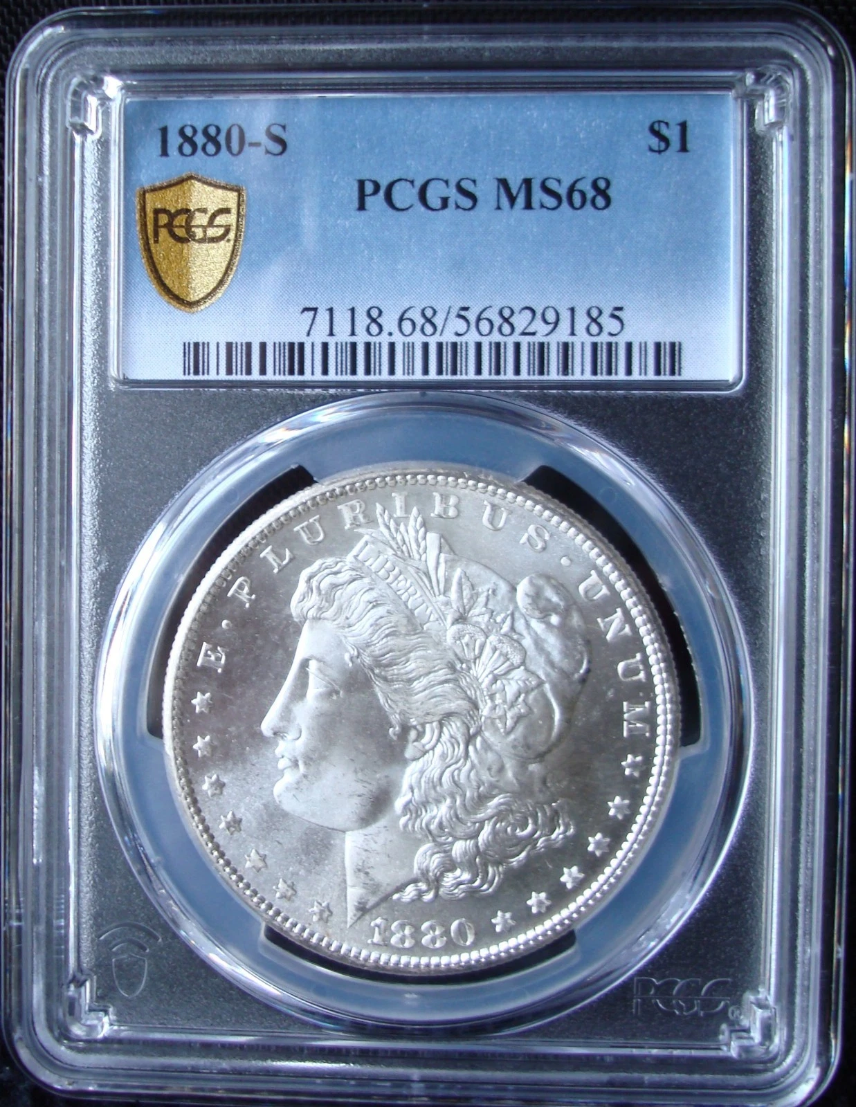 1880-S Morgan Silver Dollar - PCGS MS 68 - Gold Shield