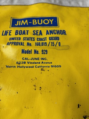 JIM-BUOY LIFE BOAT SEA ANCHOR MODEL 929 EMERGENCY SEA ANCHOR EC!