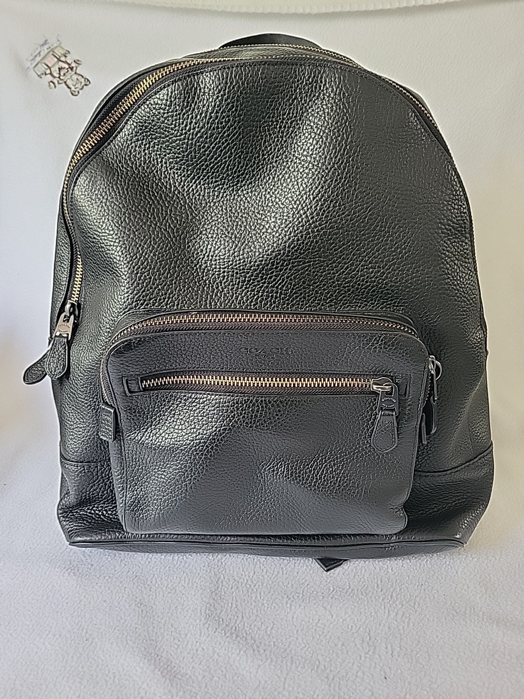 Coach Black Pebbled Leather Large Backpack Rucksack Daypack F23247