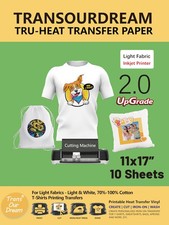 TransOurDream Iron on Heat Transfer Paper for Light T Shirts 10 Sheets, 11x17...