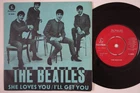 BEATLES She Loves You LIGHT BLUE VARIANT rare Sweden 45 swedish LISTEN!