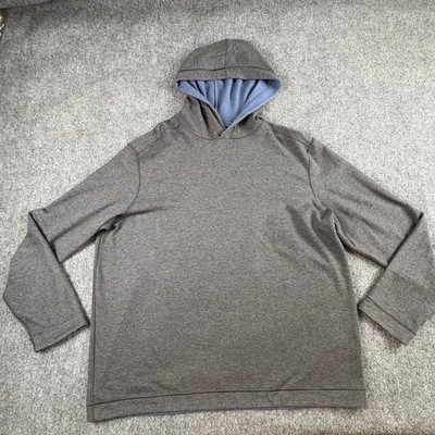 Johnston & Murphy Reversible Hoodie Mens XL Gray Blue Minimalist Pullover Casual