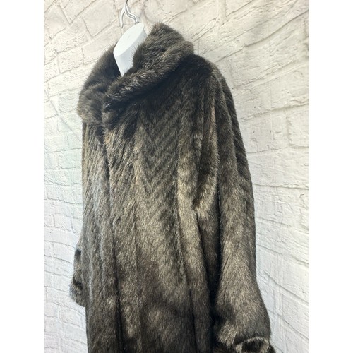 Jacques Vert Winter Brown Fur Coat Size L Reversible Iridescent Side BNWT £299 - Picture 9 of 15