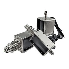 12V/24V Solenoid Electromagnet, Push-Pull Actuator, Adjustable Stroke 5-20mm