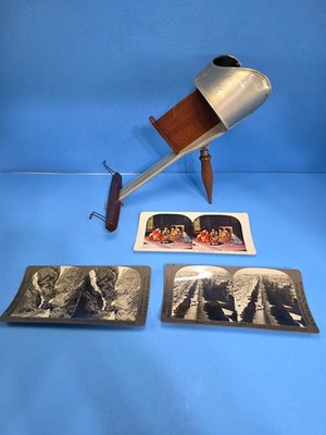 Stereoscope viewer HC White Perfecscope Exposition Universelle 1900 Intl 3 cards